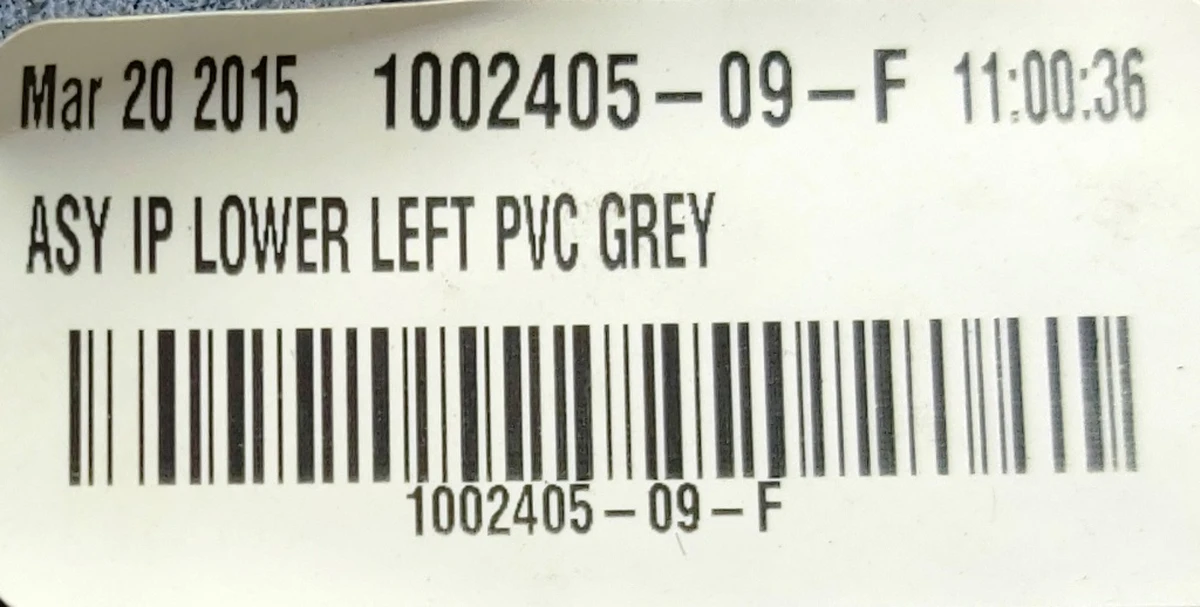 26 INSTRUMENT PANEL LOWER LEFT ASSEMBLY - PVC GREY 1002405-15-G