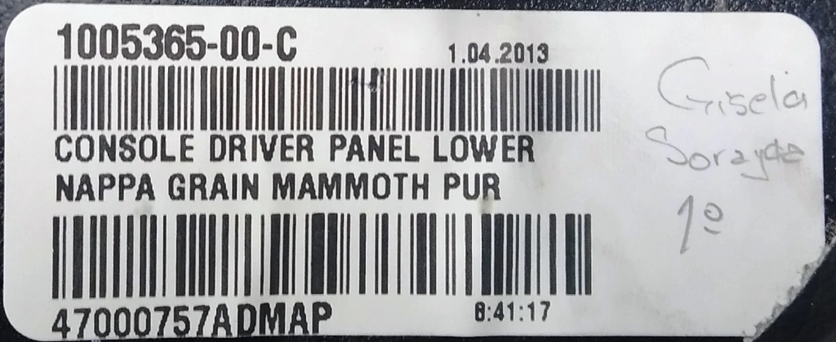 5 Панель центрального тоннеля левая NAPPA GRAIN MAMMOTH PUR Tesla model S, model S REST, model X 1005365-00-C