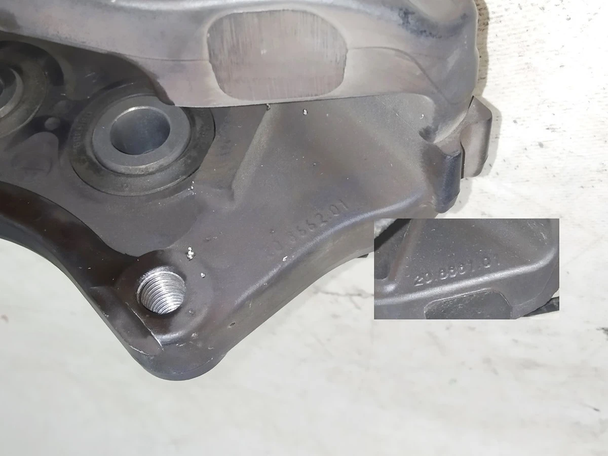1 Rear brake caliper without pads - Right BREMBO (Czech) 20.8661.01 Tesla Model S, Model S REST, Model X 1042642, 1027644