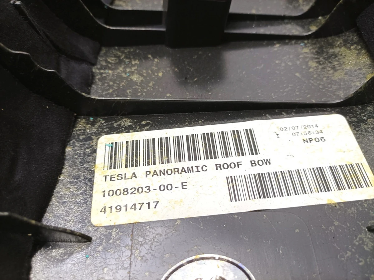 3 Panoramic headliner panel (retrimmed “velour” Black) Tesla model S, model S REST 1039464-04-C