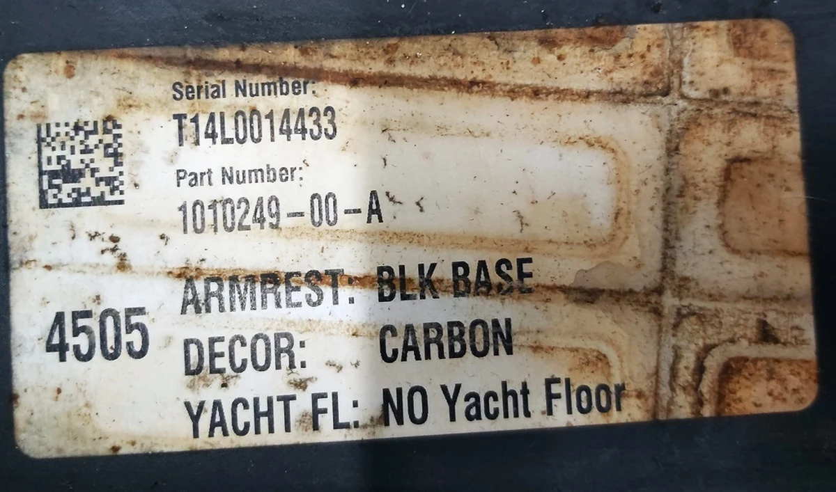 1 Incomplete center console (Black BASE armrest) cup holder CARBON FIBER Tesla model S 1010249-00-A