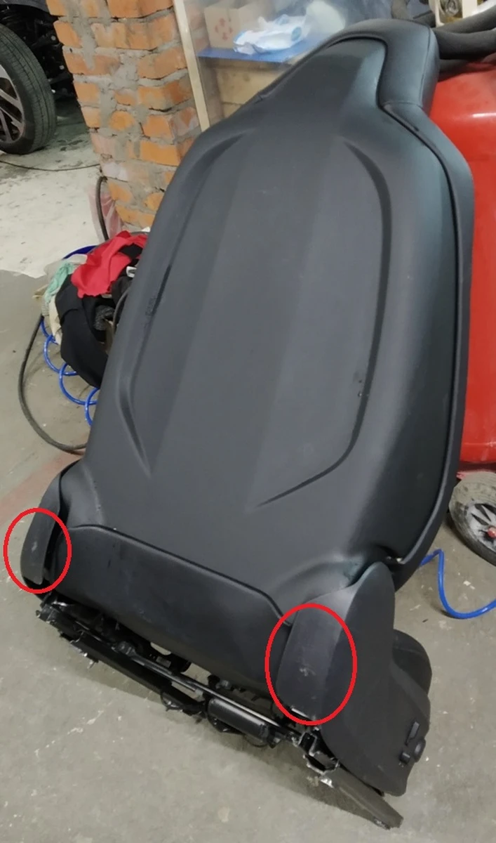 4 Сиденье пасс в сборе (без под безопас и датчика присут) BASE BLACK (GEN 1, широк подг, без кармана)(с повреж) Tesla model S, model S REST 1013089-01-C