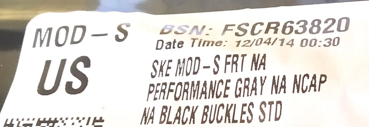 3 Driver's seat assembly PERF GRAY without cushion, presence sensor, control unit Tesla model S 1013396-04-A