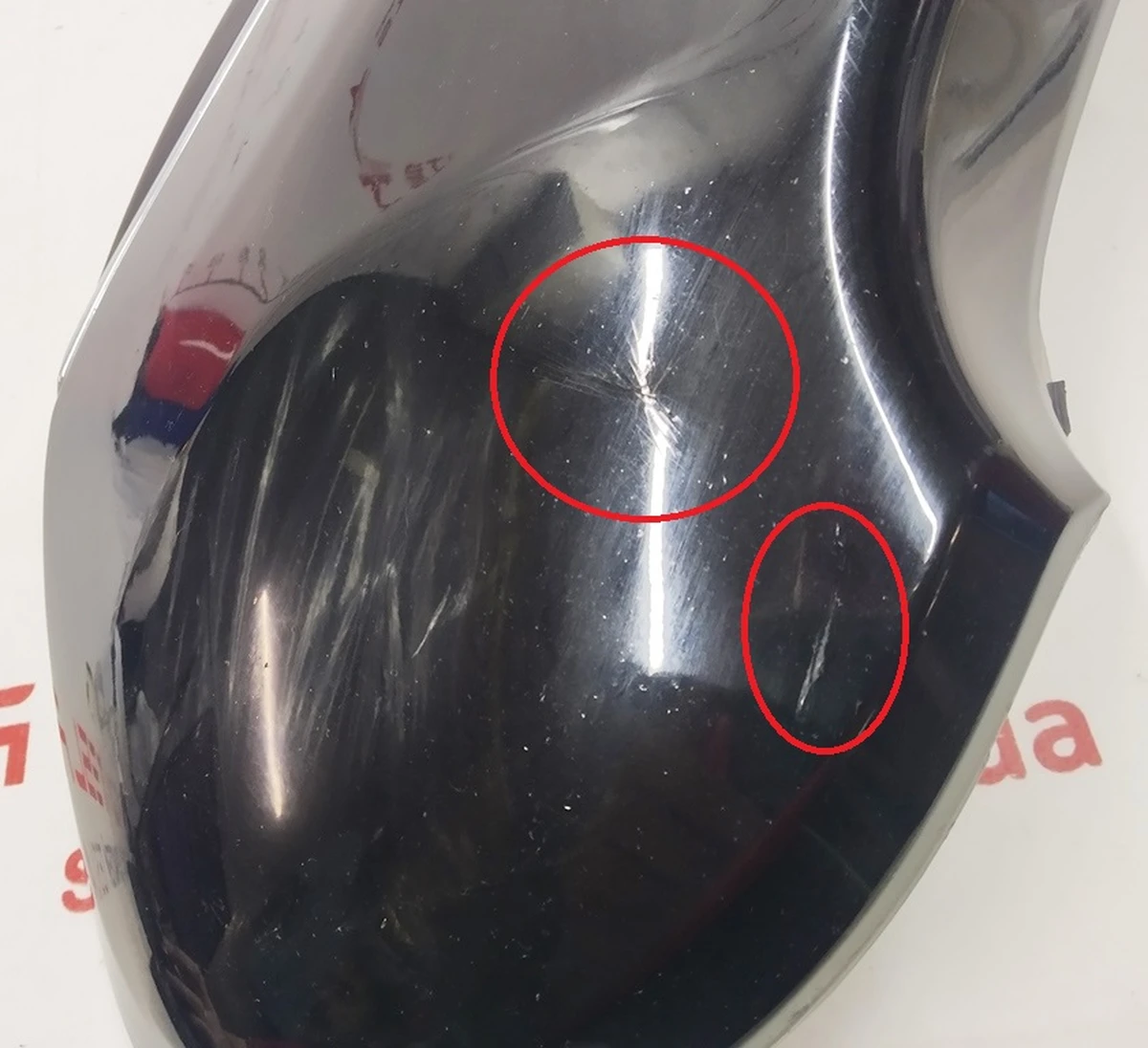 1 Front bumper trim (egg) assembly with V-shaped chrome trim (damaged) Tesla model S 1017415-00-D