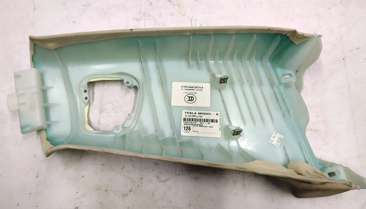 15 B-PILLAR UPPER TRIM ASSEMBLY - LEFT TEXTILE WITH {MS_MSR} 1021612-01-A