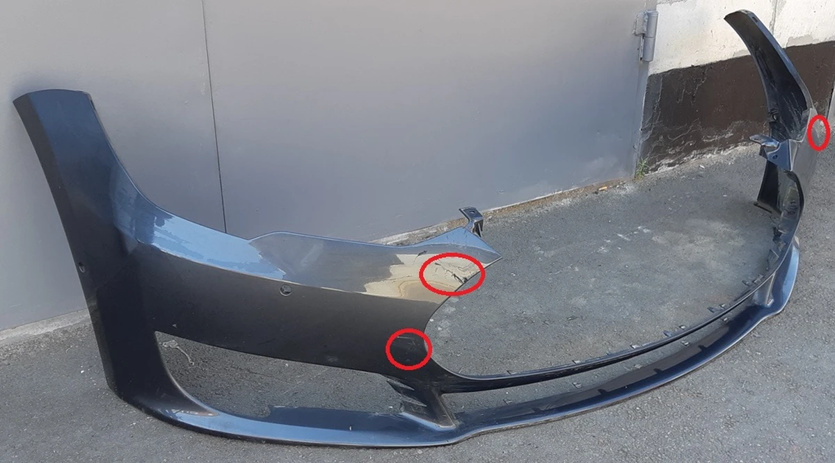 1 Бампер передний под 6 парктроников с креплениями (с повреждением) PMNG Tesla model S 1068760-00-A