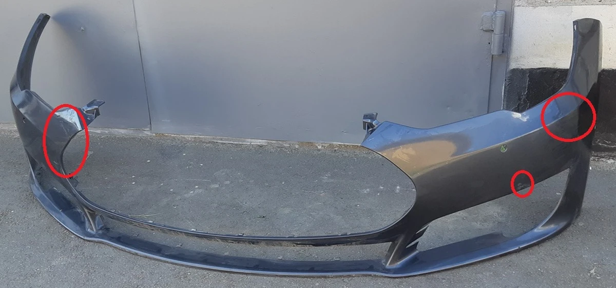 1 Бампер передний под 6 парктроников с креплениями (с повреждением) PMNG Tesla model S 1068760-00-A