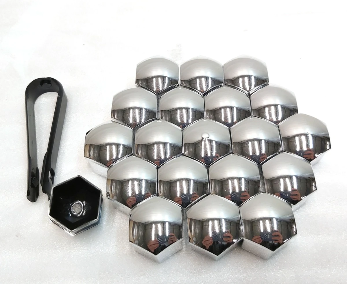 9 Комплект ковпачків колісної гайки d21 SILVER з ключем Tesla all models 1027010