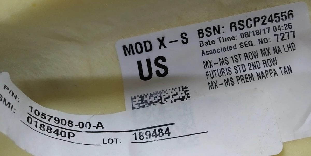 3 Пінний наповнювач дивана другого ряду сидінь PREMIUM (під датчики присутності) Tesla model S, model S REST