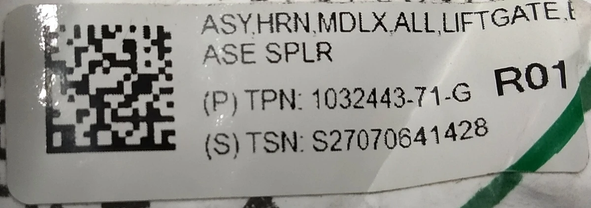 9 ASY,HRN,MDLX,ALL,LIFTGATE,BASE SPLR (damaged) Tesla model X 1032443-01-H