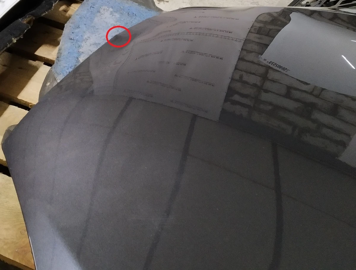 1 Капот (одна петля) AWD PMNG с повреждением Tesla model S, model S REST 1038384-S0-C