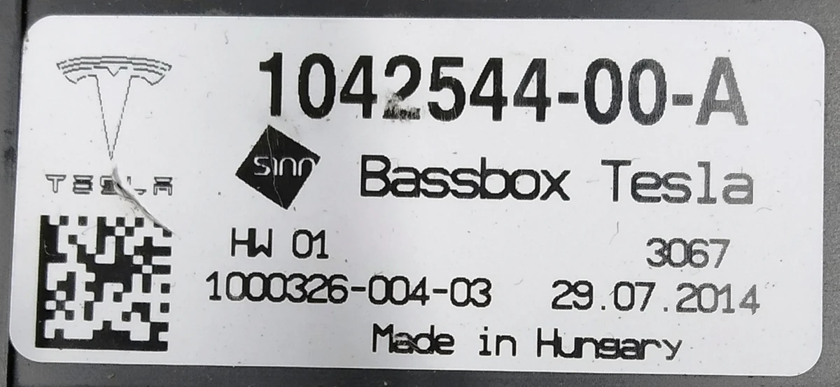 6 Сабвуфер з AWD Tesla model S, model S REST 1042544-00-B
