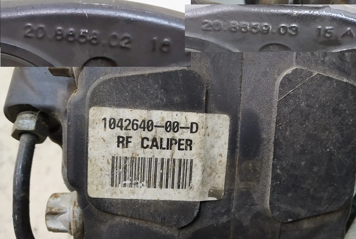 1 Супорт гальмівний передній правий BREMBO без гальмівних колодок Tesla Model S, Model S REST, Model X 1042640-00-D, 1007795-00-C