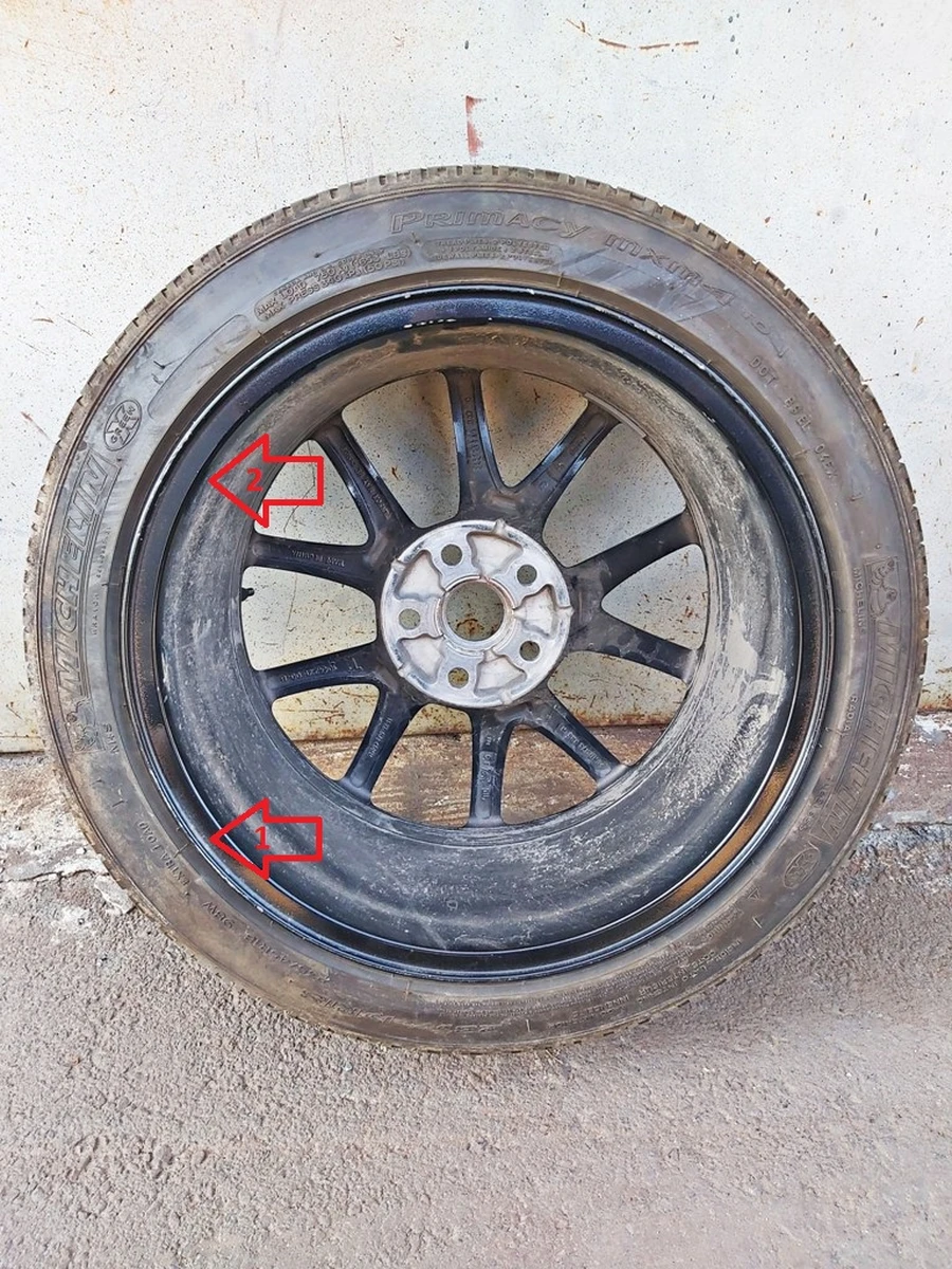 1 Колесо в зборі з пошкодженням (диск18*8.5J AERO шина Michelin Primacy 235/45 R18 датчик TPMS протектор 4,15 мм) Tesla model 3 1234221-00-C