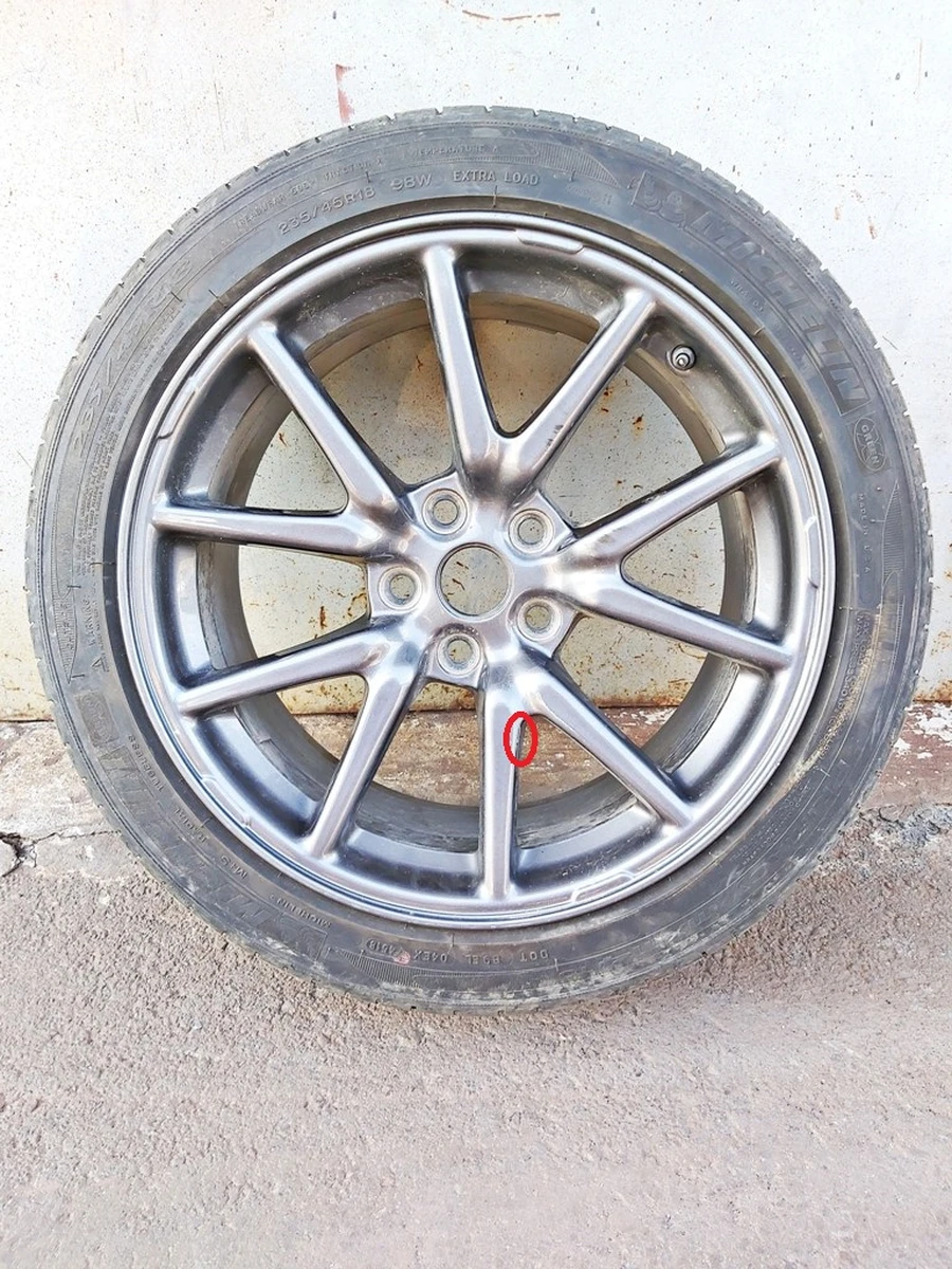 1 Колесо в сборе с повреждением (диск18*8.5J AERO шина Michelin Primacy 235/45 R18 датчик TPMS протектор 4,16 мм) Tesla model 3 1234221-00-C