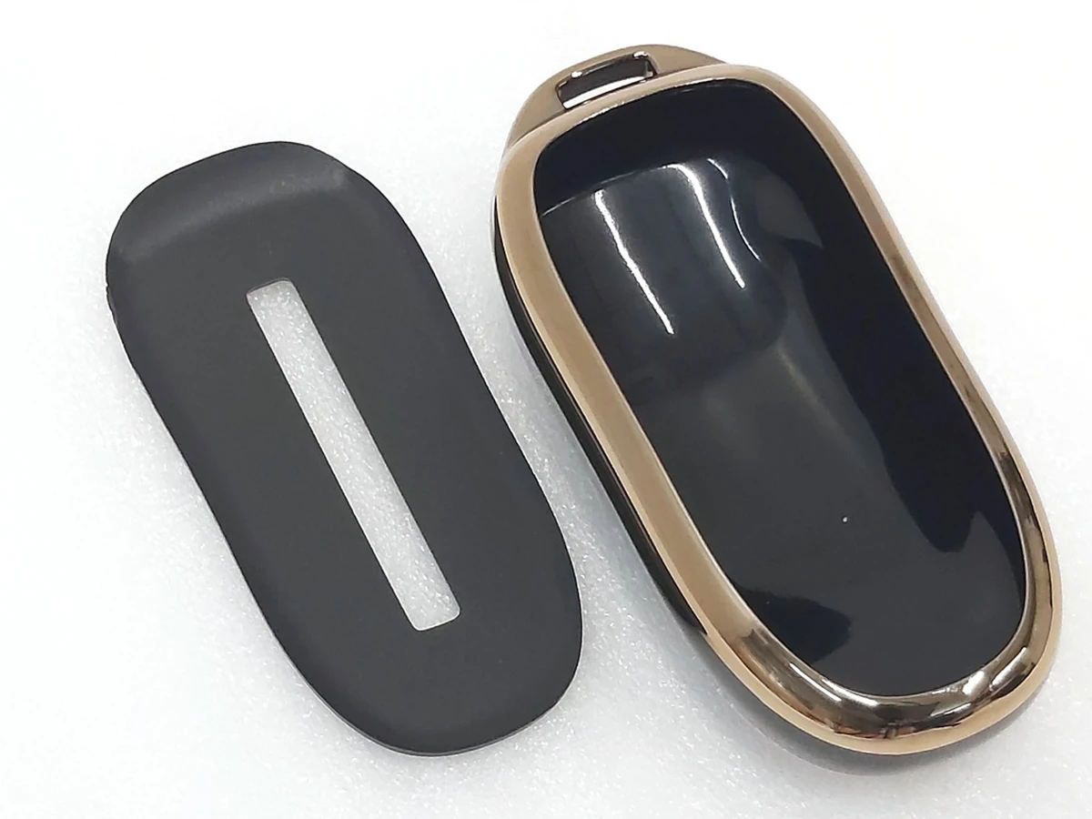 Чехол защитный для ключа (брелка) открытия автомобиля GOLD BLACK Tesla Model X, Model X Mar 2021 1054132-95-G