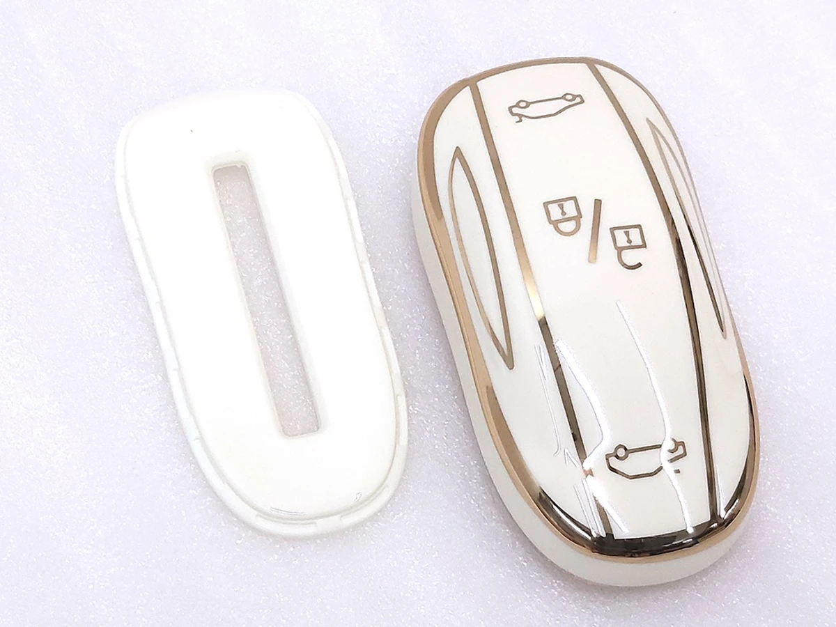Чохол захисний для ключа (брелока) відкриття автомобіля GOLD WHITE Tesla Model X, Model X Mar 2021 1054132-95-G