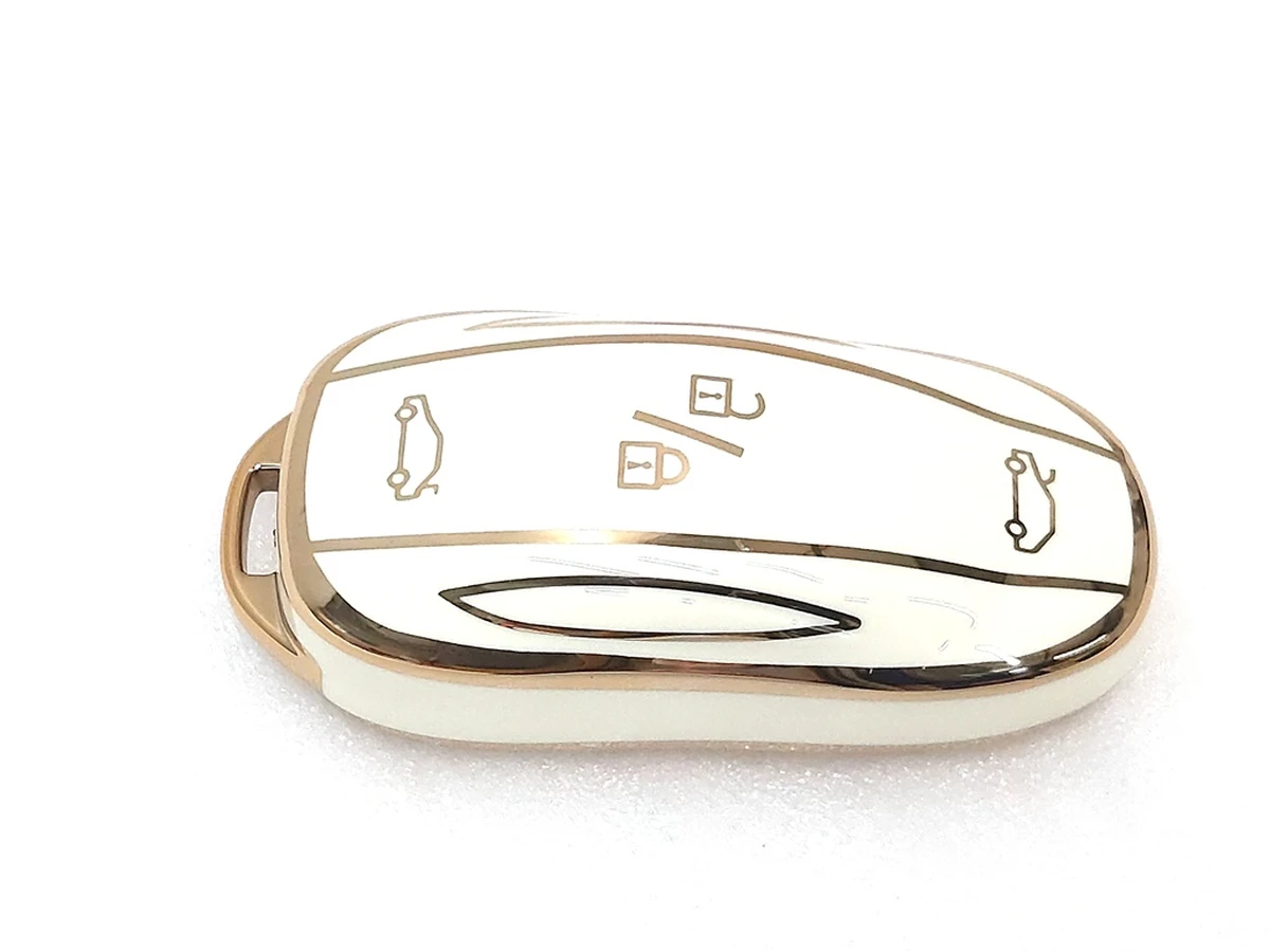Чохол захисний для ключа (брелока) відкриття автомобіля GOLD WHITE Tesla Model X, Model X Mar 2021 1054132-95-G