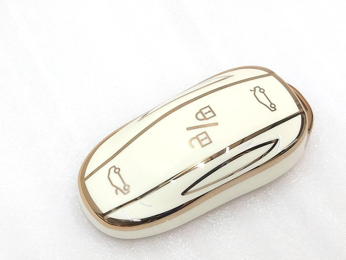 Чохол захисний для ключа (брелока) відкриття автомобіля GOLD WHITE Tesla Model X, Model X Mar 2021 1054132-95-G