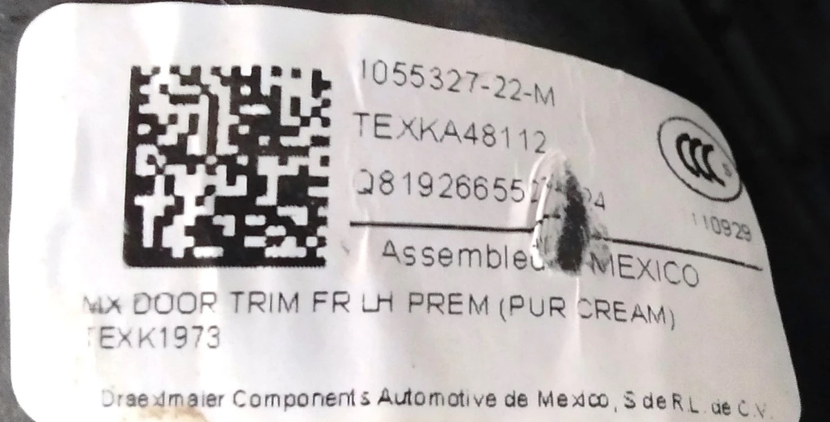 MX DOOR TRIM FR RH PREM PUR CREAM {MX} 1055327-22-M