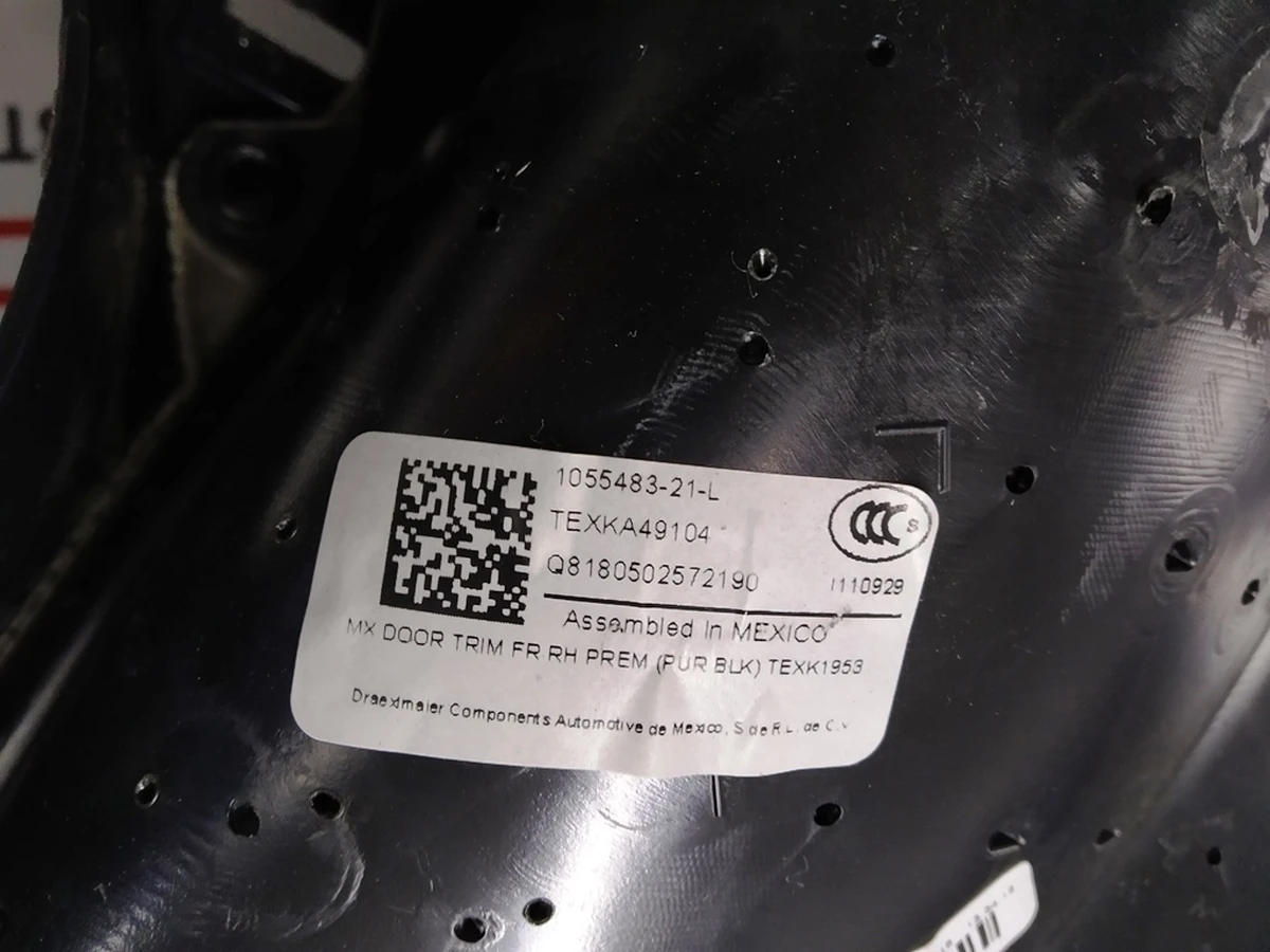 1 Map (skeleton) door front right PREM PUR BLK Tesla model X 1055483-21-M