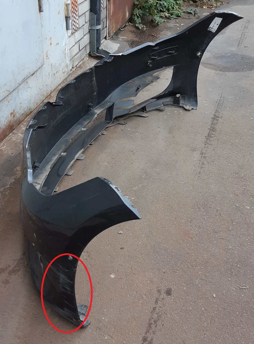 1 Бампер передний под 6 парктроников PMNG в сборе с повреждением Tesla model S REST 1056370-S4-A