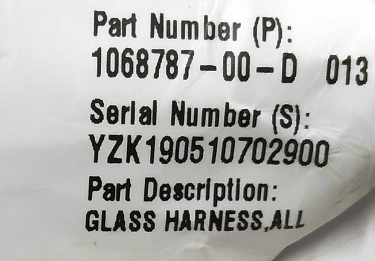 ASY,HARN,GLASS, Tesla model 3 1068787-00-E