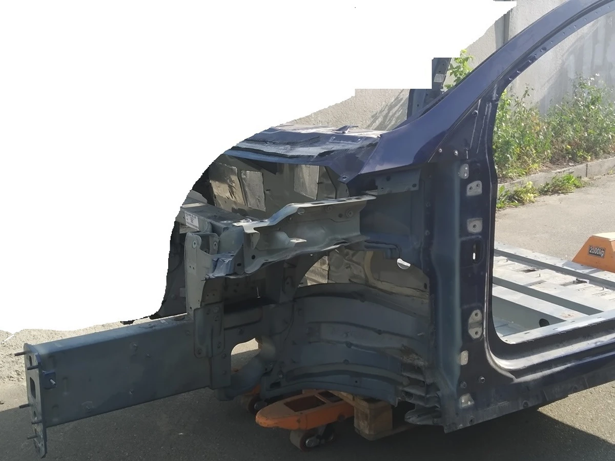 1 Четверть передняя левая стойка А/B с лонжероном и стаканом в сборе Tesla Model X 1073190, 1069430, 1069415