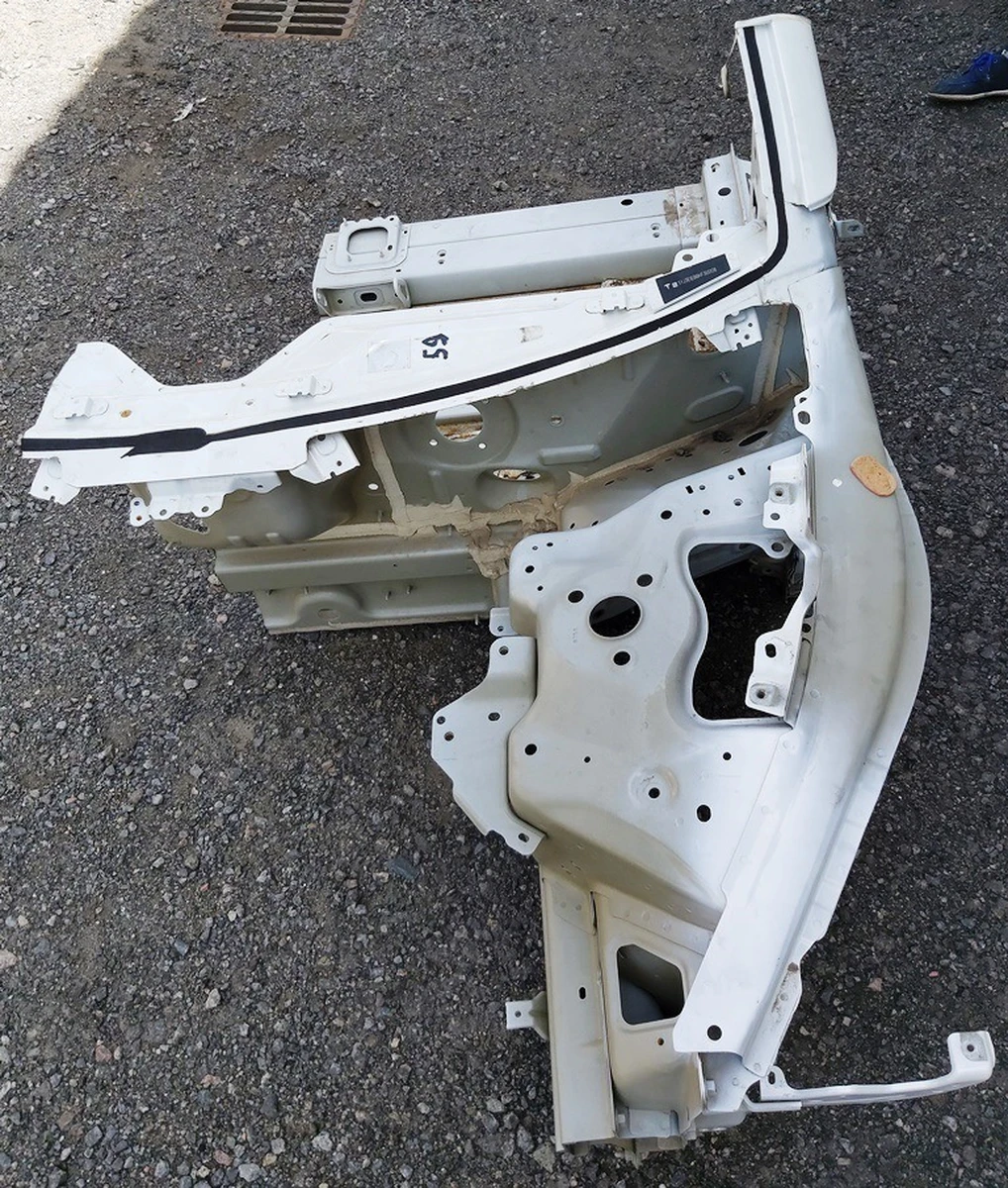 2 Четверть передняя правая стойка A (передняя) с лонжероном в сборе PPSW Tesla model 3 1073680-S0-A