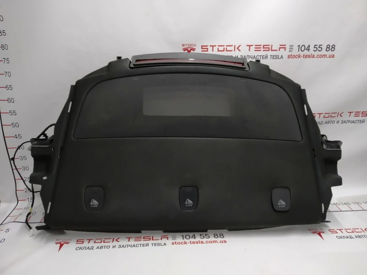 2 Полка багажного отсека верхняя в сборе с динамиками, проводкой, шумоизоляцией и стоп фонарём Tesla model 3 1128021-00-E