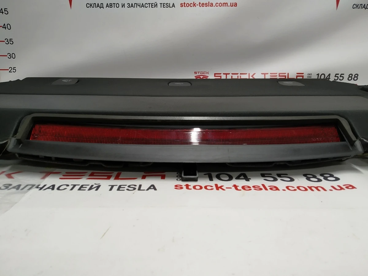 2 Полка багажного отсека верхняя в сборе с динамиками, проводкой, шумоизоляцией и стоп фонарём Tesla model 3 1128021-00-E