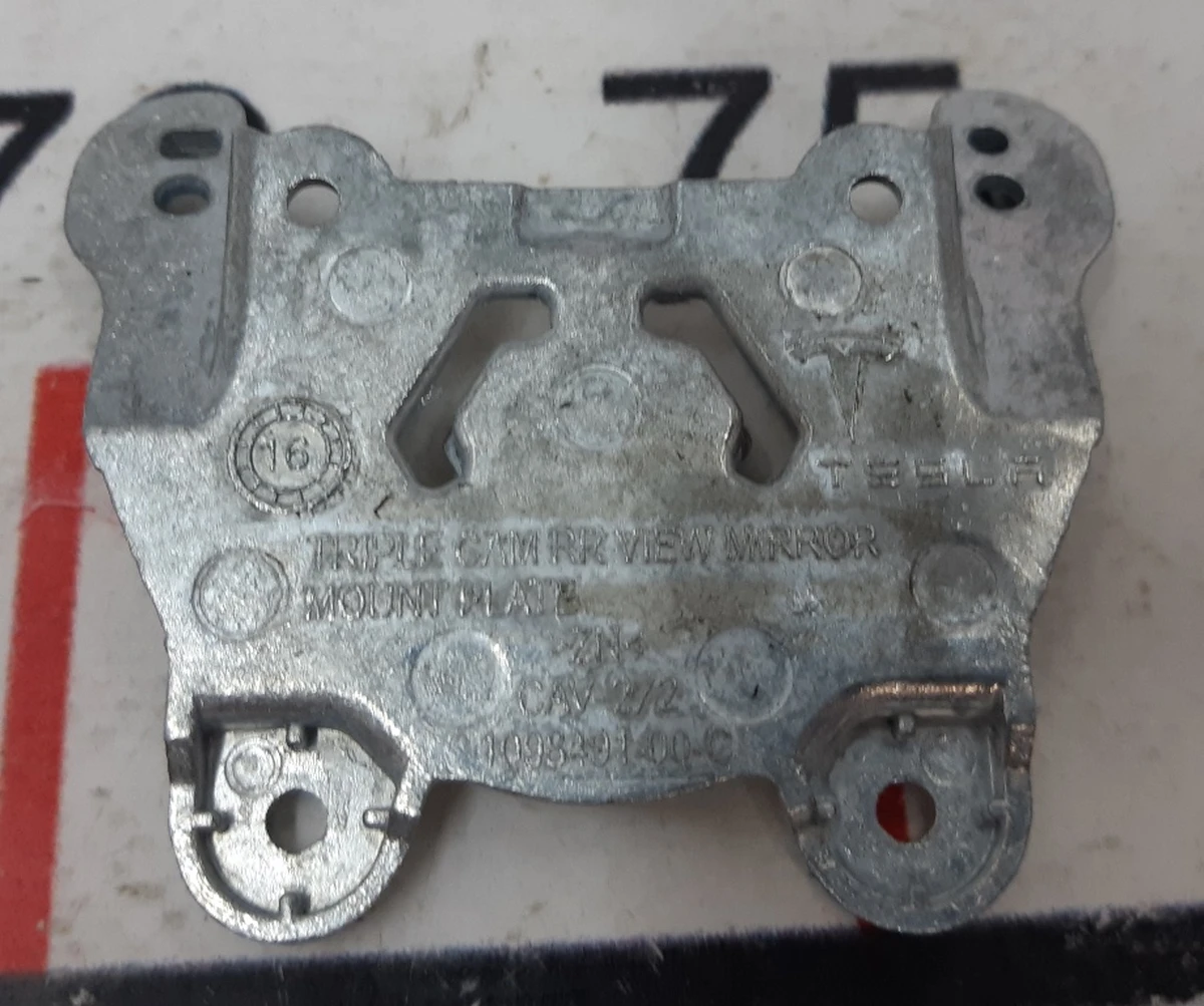 7 TRIPLE CAM RR VIEW MIRROR MOUNT PLATE Tesla model S REST,  model X 1098491-00-C