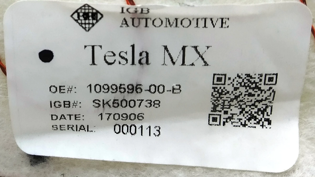 5 Backrest foam padding of 2nd row, double left seat assembly with heating Tesla model X 2345614-03-A