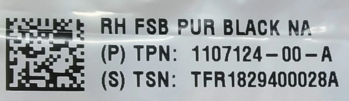 5 First row power lumbar seatback assembly Tesla Model 3, Model Y 1118494-00-J