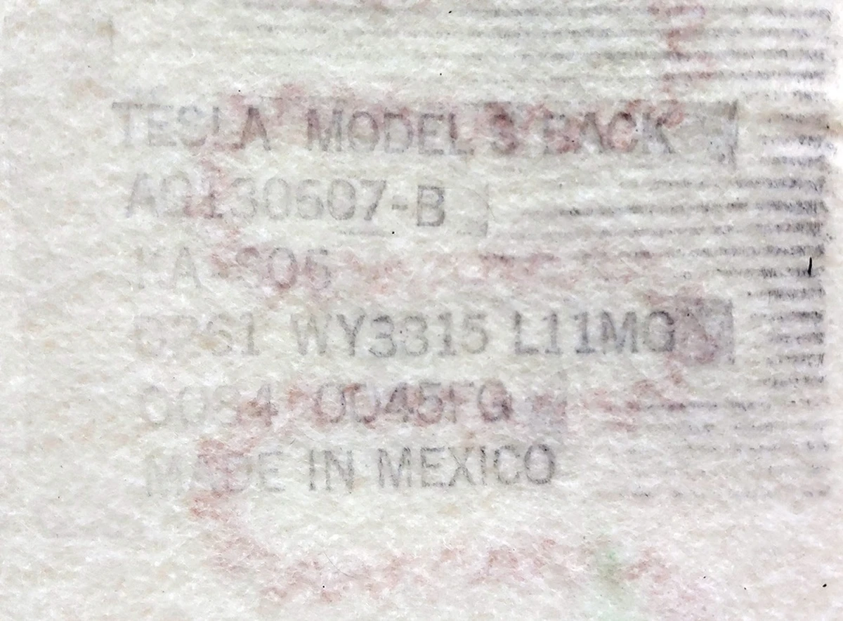 Heated Driver Passenger Seat Back Foam Filler GEN1 Tesla model S 1058006-02-B