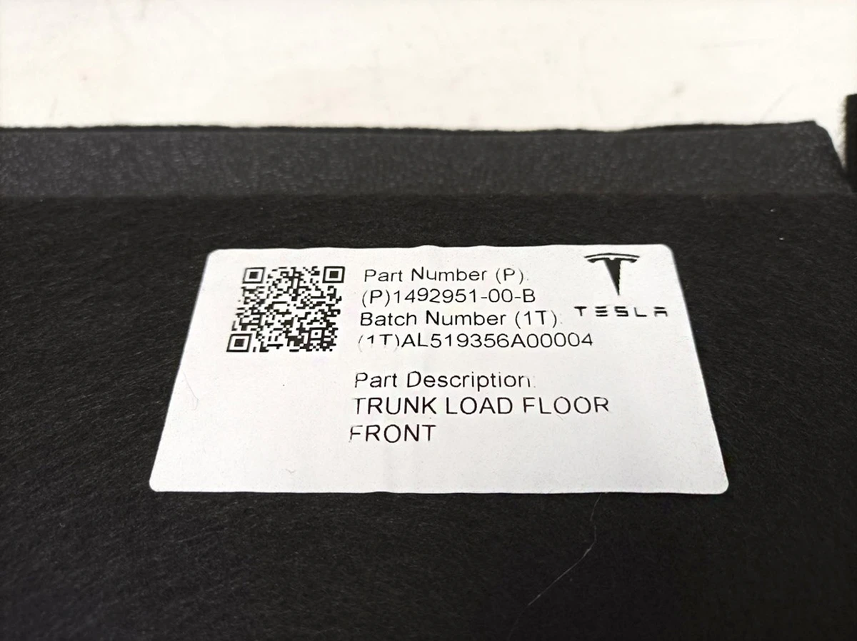 4 Килимове покриття багажника передня частина текстиль Tesla model Y 1492951-00-B