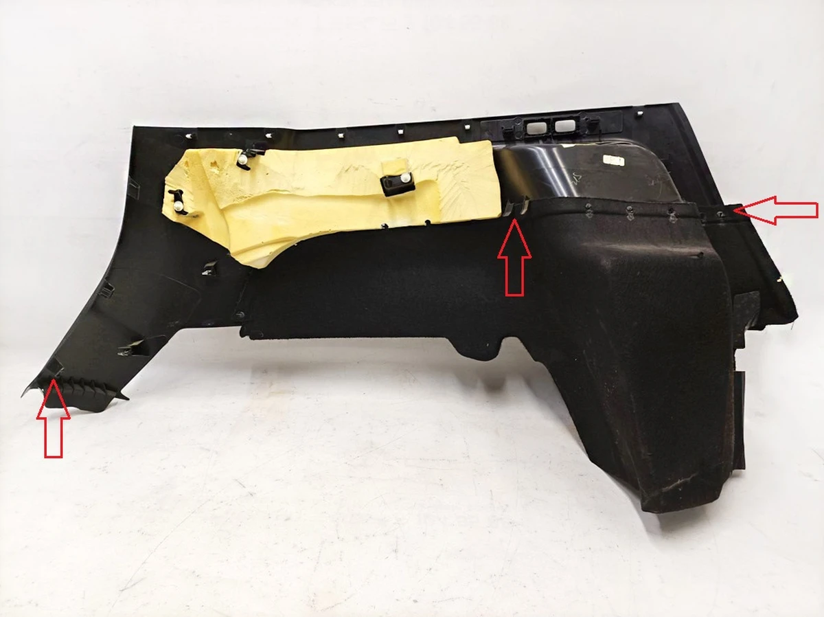 6 End item, trunk side trim Left hand Tesla Model Y 1493076-98-B