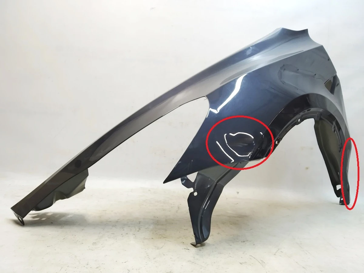 1 Крило переднє ліве з пошкодженням PMNG MIDNIGHT SILVER Tesla model Y 1493451-12-A