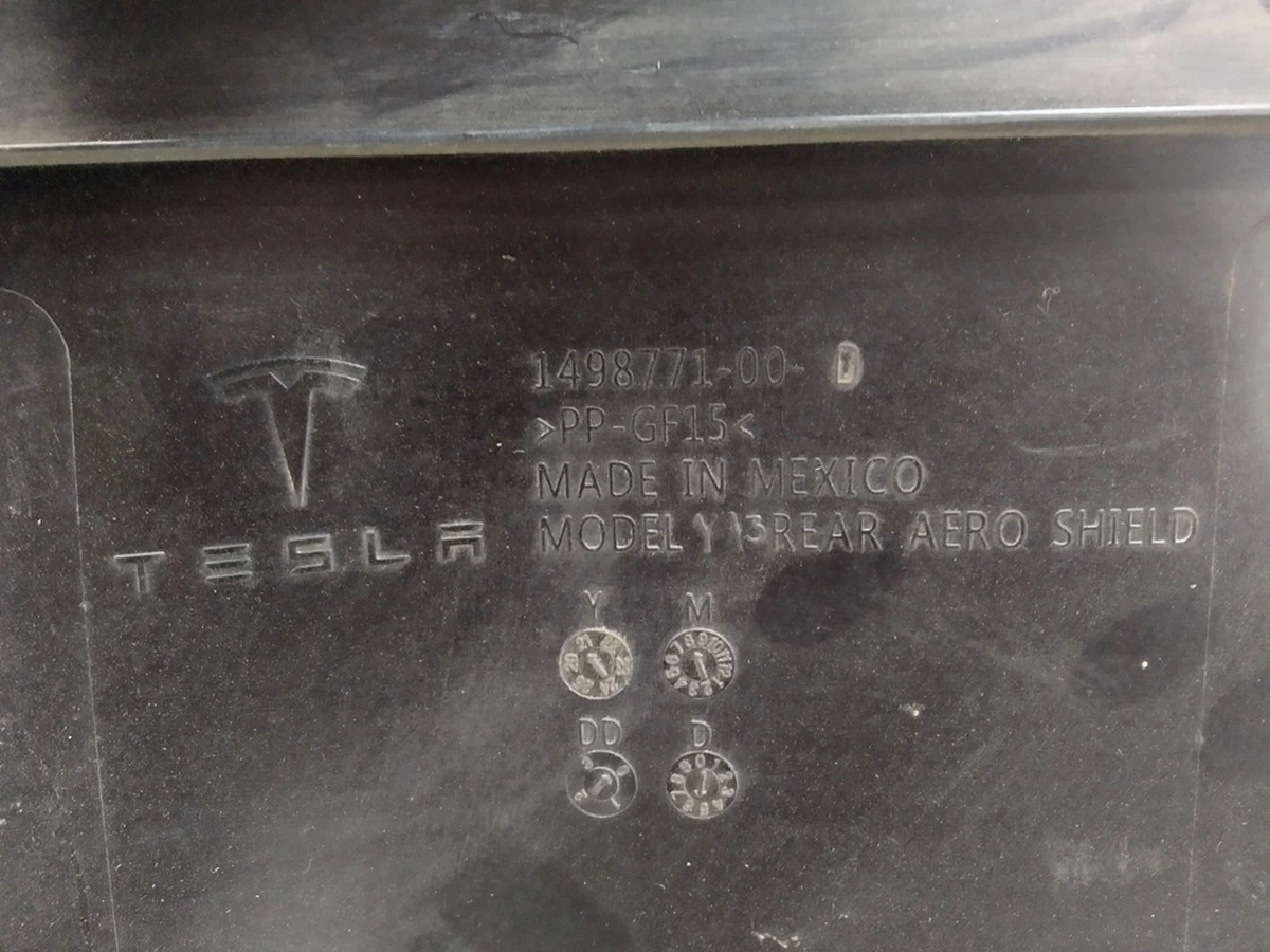 3 Rear aero shield Tesla Model 3, Model Y 1498771-00-E