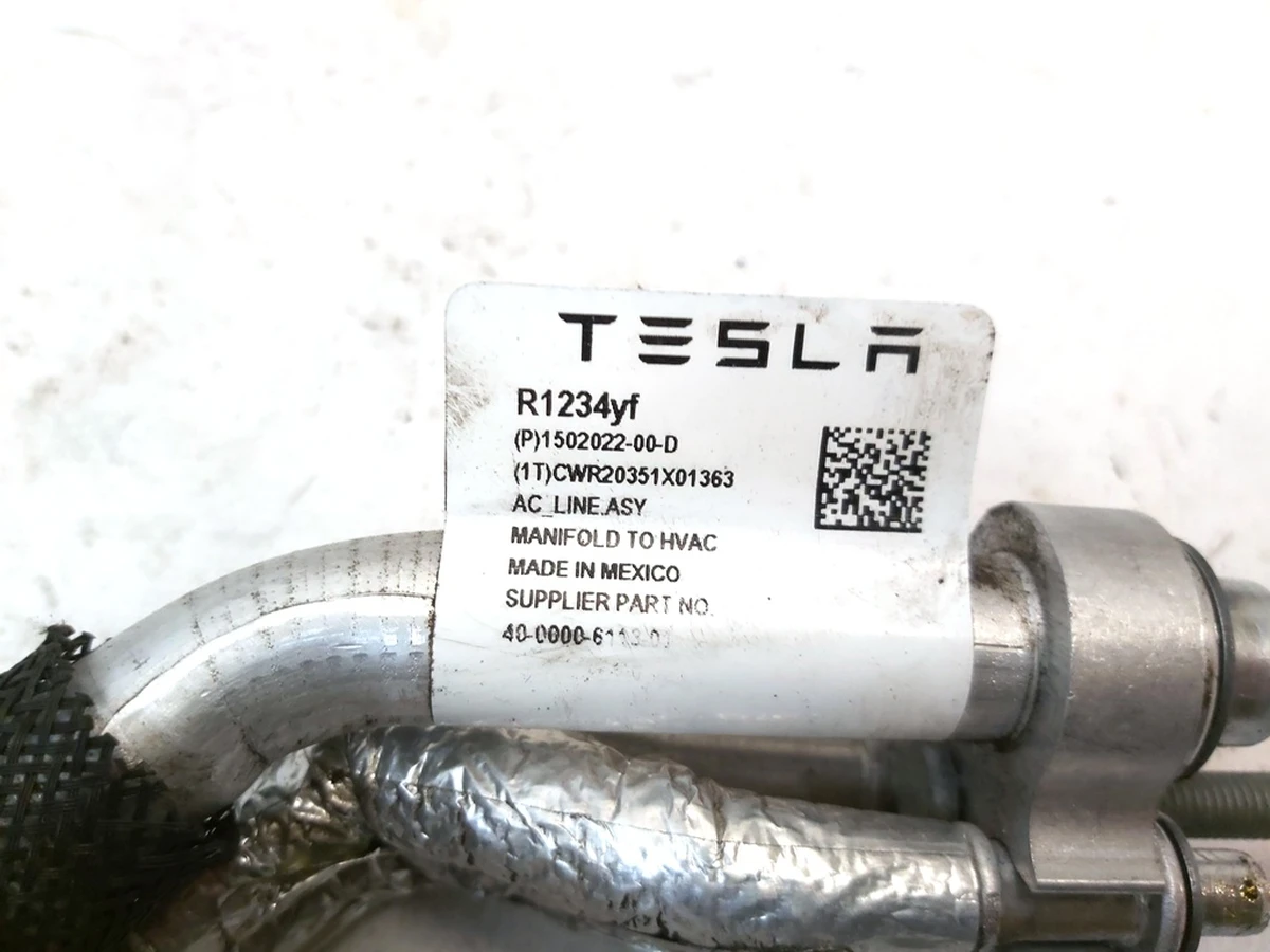 1 Трубопровід системи кондиціонера в зборі від Supermanifold до HVAC R1234yf Tesla Model 3, Model Y, Model Y Feb 2025 1502022-00-E