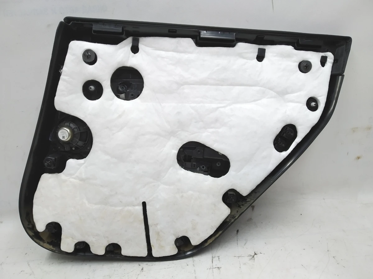 1 Rear left door card assembly with bl. reg. glasses. and dynam. PREM BLACK Tesla model 3 1514770-23-B