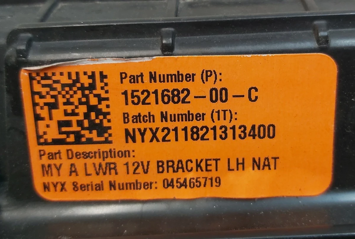13 A Lower - 12v Bracket - Install - Left Hand Tesla Model Y 1521682-00-C