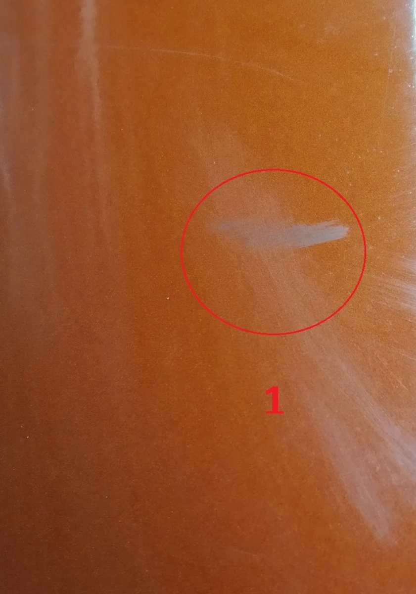 Rear right fender (plastic) B78 (Solar Orange Metallic) (with damage) complete with clearance light