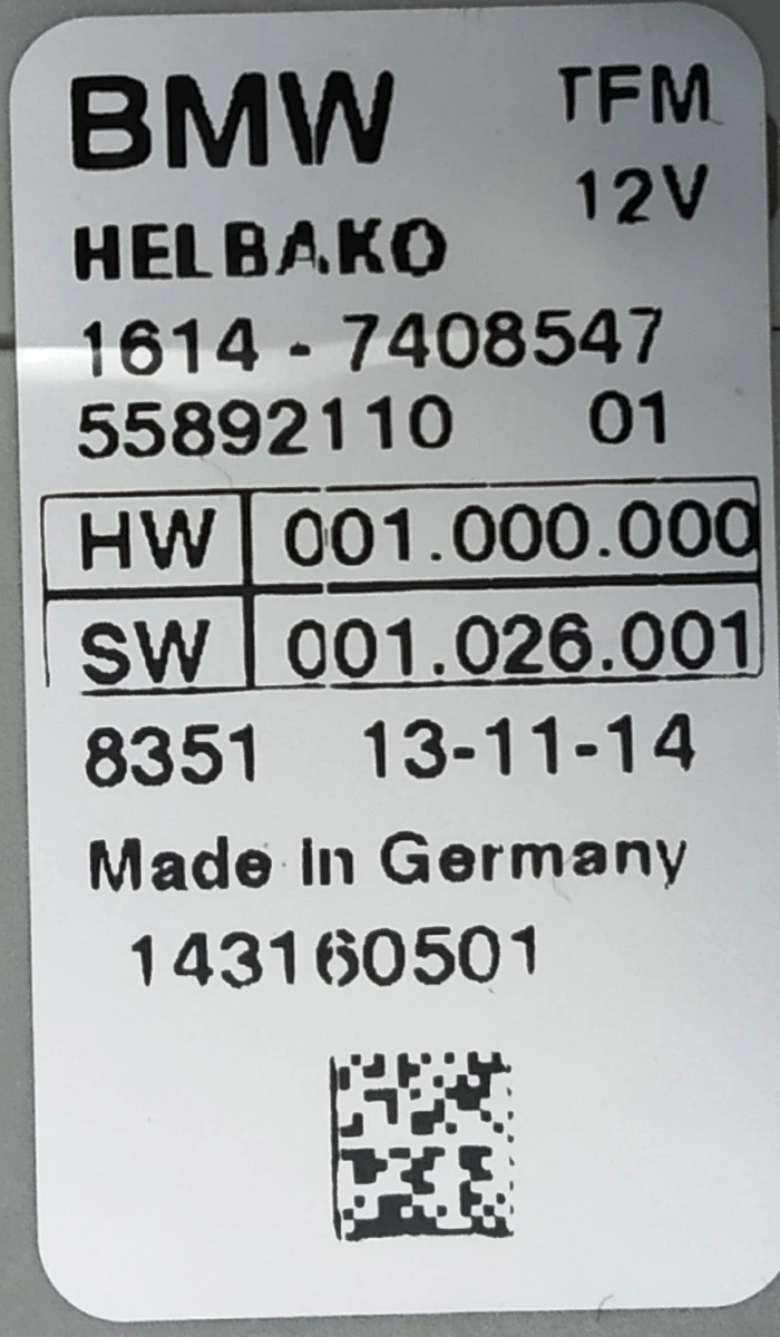 ЕБУ тиском паливного насоса BMW i3 16147401905