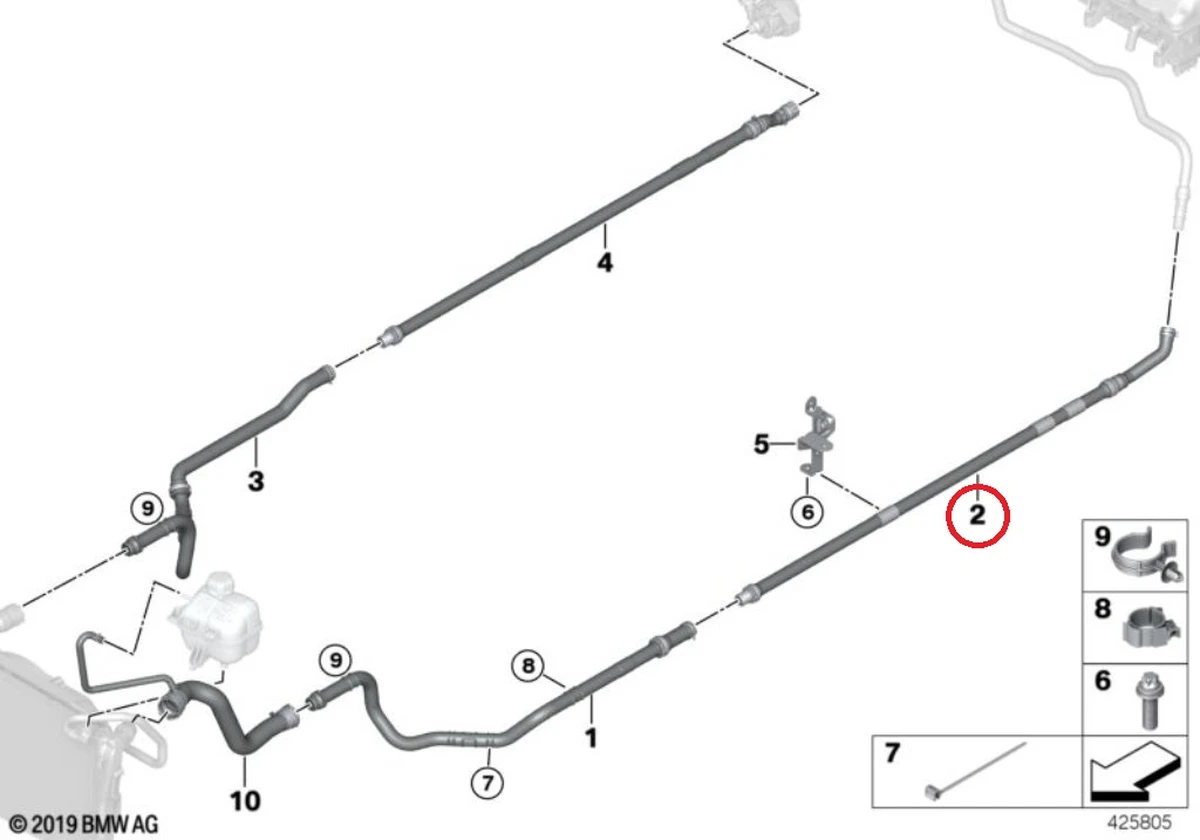 Патрубок системи охолодження лівий задній з ушкодженнями BMW i3 17127623675