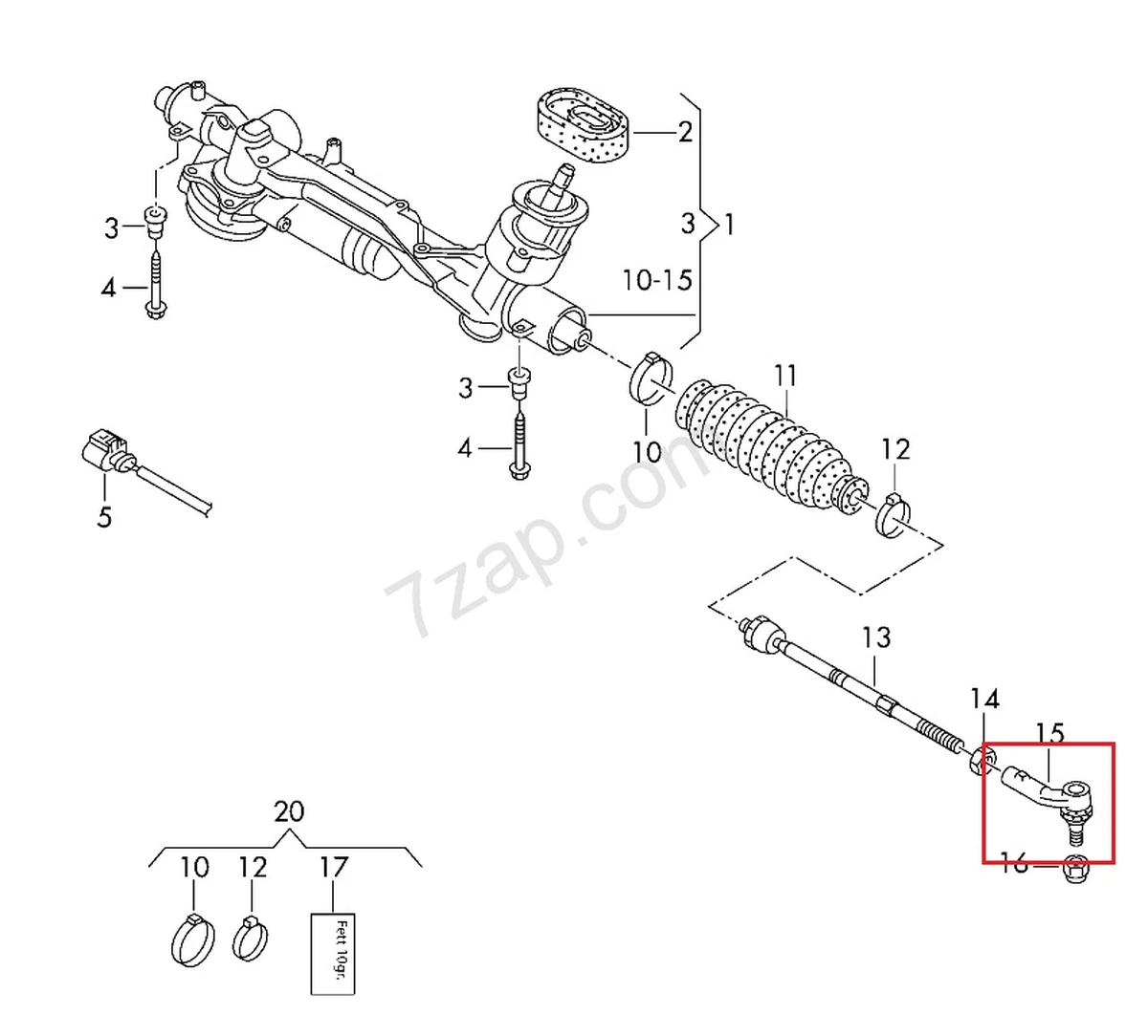 Наконечник поперечної рульової тяги лівий Volkswagen E-GOLF 1K0423811J