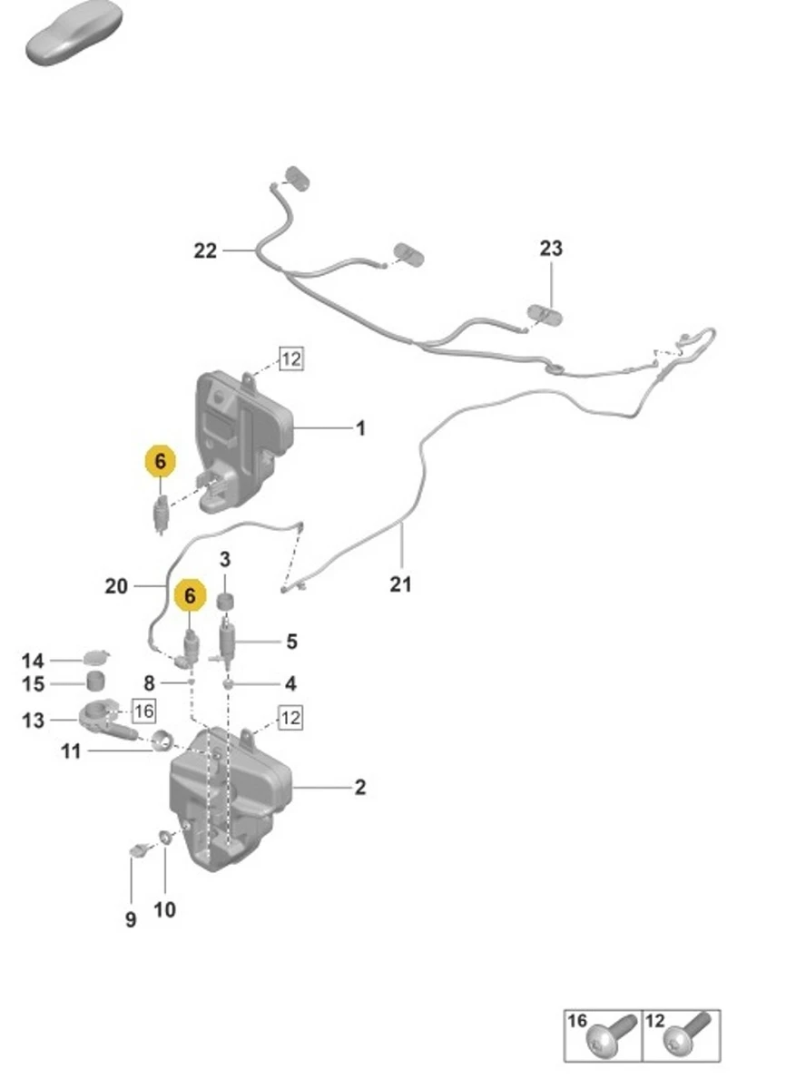 Porsche Taycan Windscreen Washer Pump 95562817201