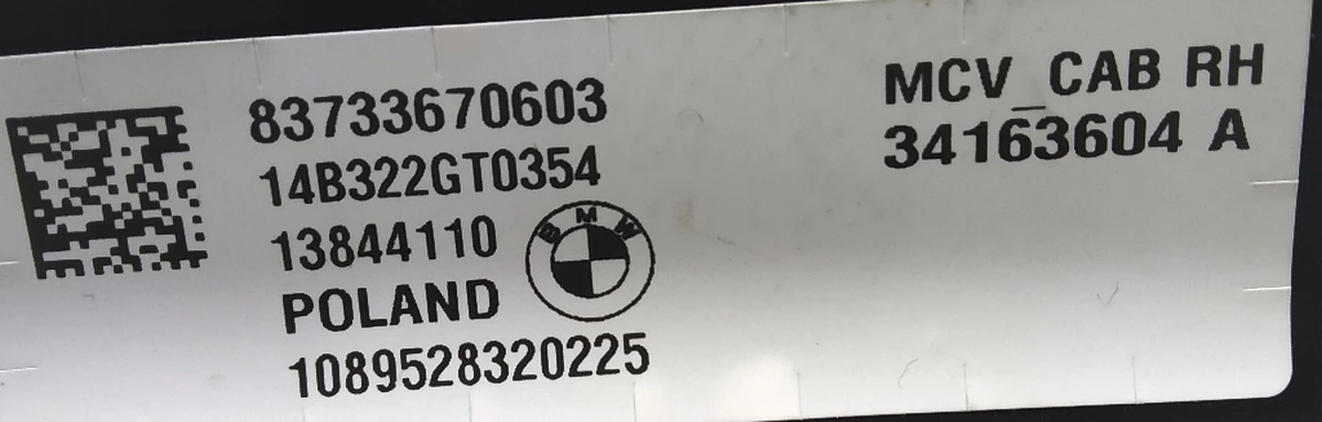 Кронштейн крепления подушки безопасности боковой правой (шторка) BMW i3 72127336706