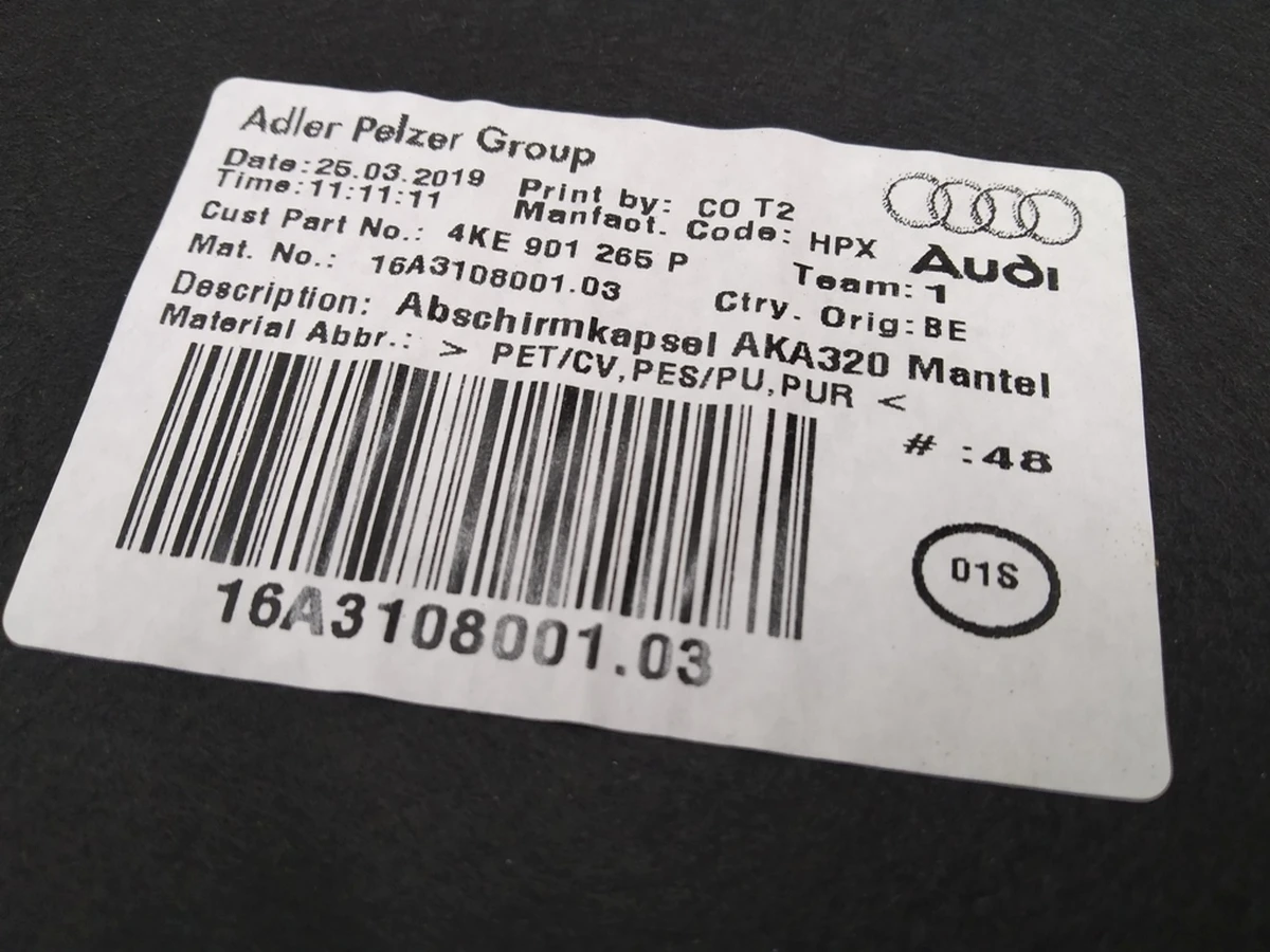 Шумоізоляція двигуна заднього Audi E-tron 4KE901265P