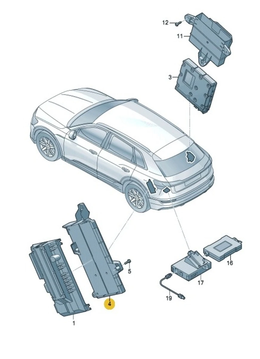 Кронштейн підсилювача аудіосистеми Audi E-tron 4KE907461